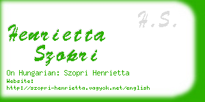 henrietta szopri business card